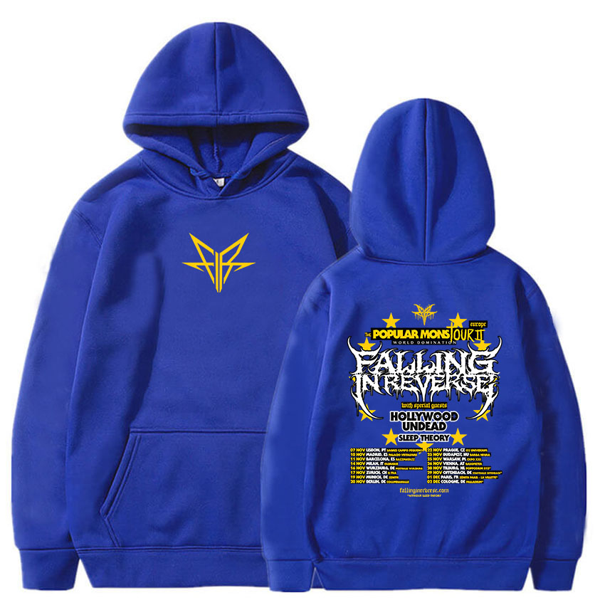 La Popular ropa de la gira de Mons que cae en la banda inversa, Sudaderas con capucha gráficas para hombres/mujeres, Sudaderas de invierno de Hip Hop, jerséis mentales pesados