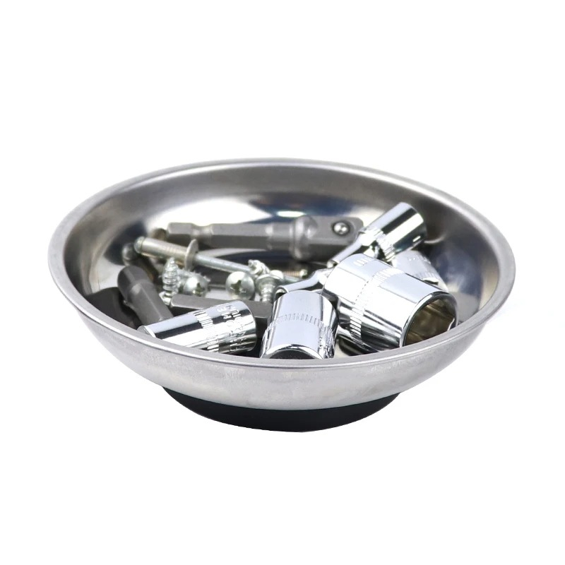 3 "/4"/6 "Vassoio magnetico Circolare Parti magnetiche Ciotola Vassoio portaoggetti per viti Vassoio per strumenti in acciaio inossidabile per strumenti con ventosa automatica