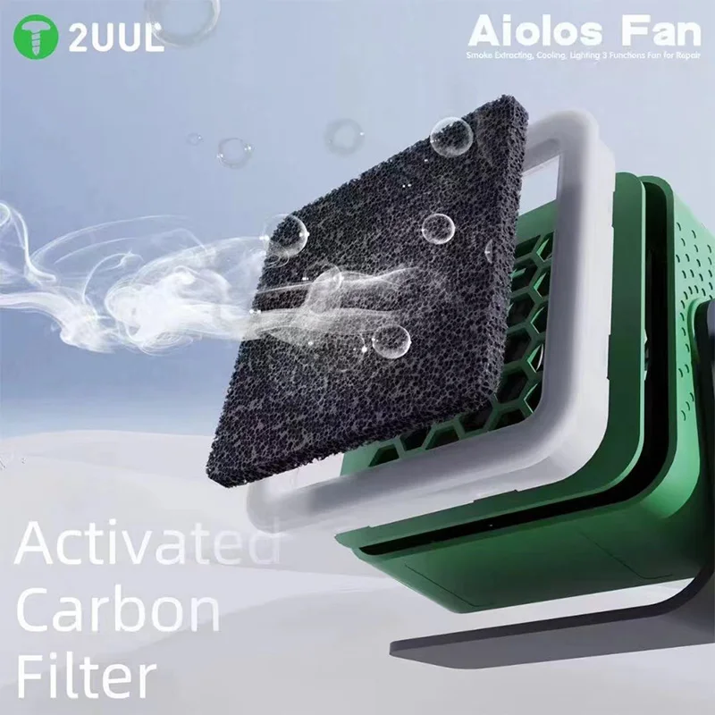 2UUL Aiolos Smoke Extracting Fan with Lighting Function for Mobile Phone Maintenance Motherboard Welding Repair Cooling Fan