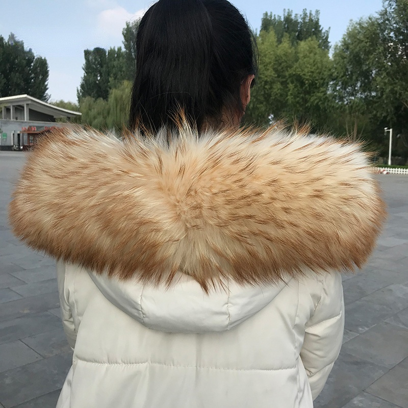 100% Thật Cổ Lông Thú Sang Trọng Ấm Tự Nhiên Gấu Trúc Khoác Nỉ Nữ Chính Hãng Cổ Lông Thú Khăn Lớn Lông Khăn Choàng Áo Khoác Nam áo Khoác
