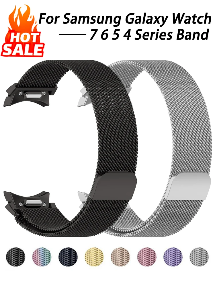 Milanese Loop band For Samsung Galaxy Watch 7 6 5 4 40mm 44mm 5 pro Metal Bracelet Galaxy Watch 4 6 Classic 47 43 42 46 mm Strap