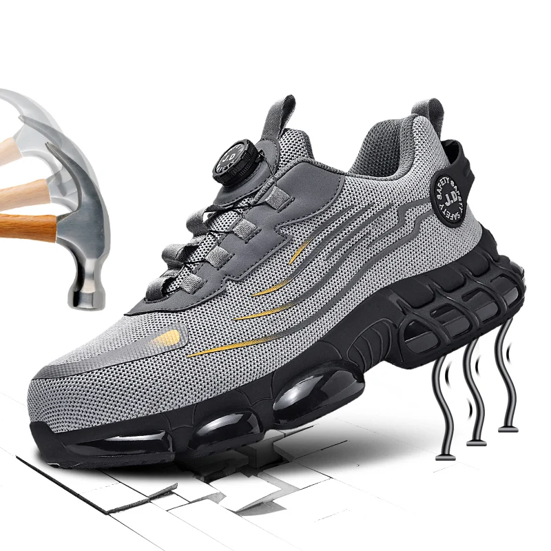 Sapatos de trabalho de segurança masculinos anti-sastre resistente ao desgaste botas de dedo do pé de aço calçados esportivos duráveis para trabalhadores da indústria da construção