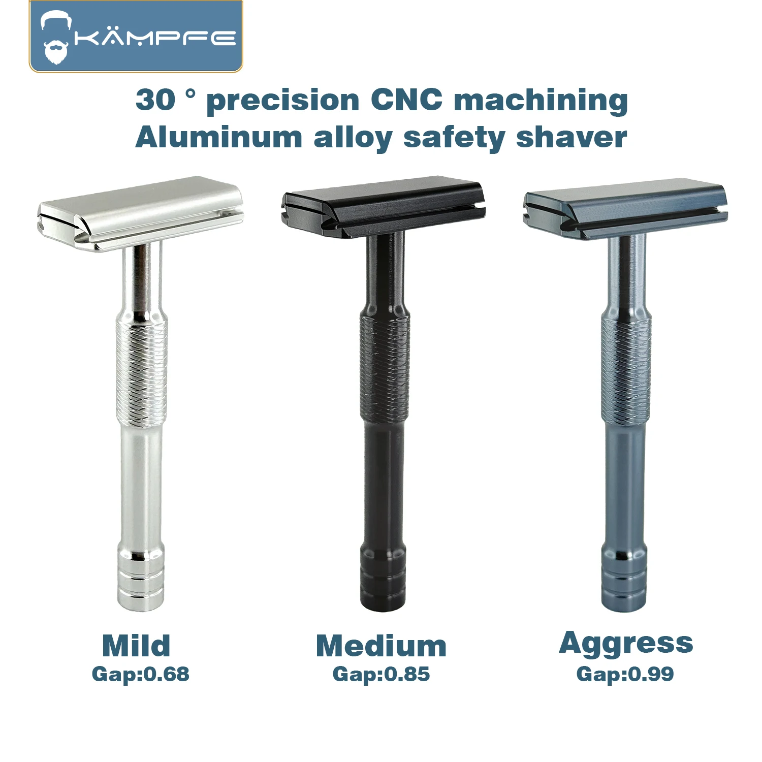 KAMPFE CNC tallado aleación de aluminio doble cara suave Manual afeitadora de seguridad regalo para hombres herramienta de corte de pelo rascador para mujeres