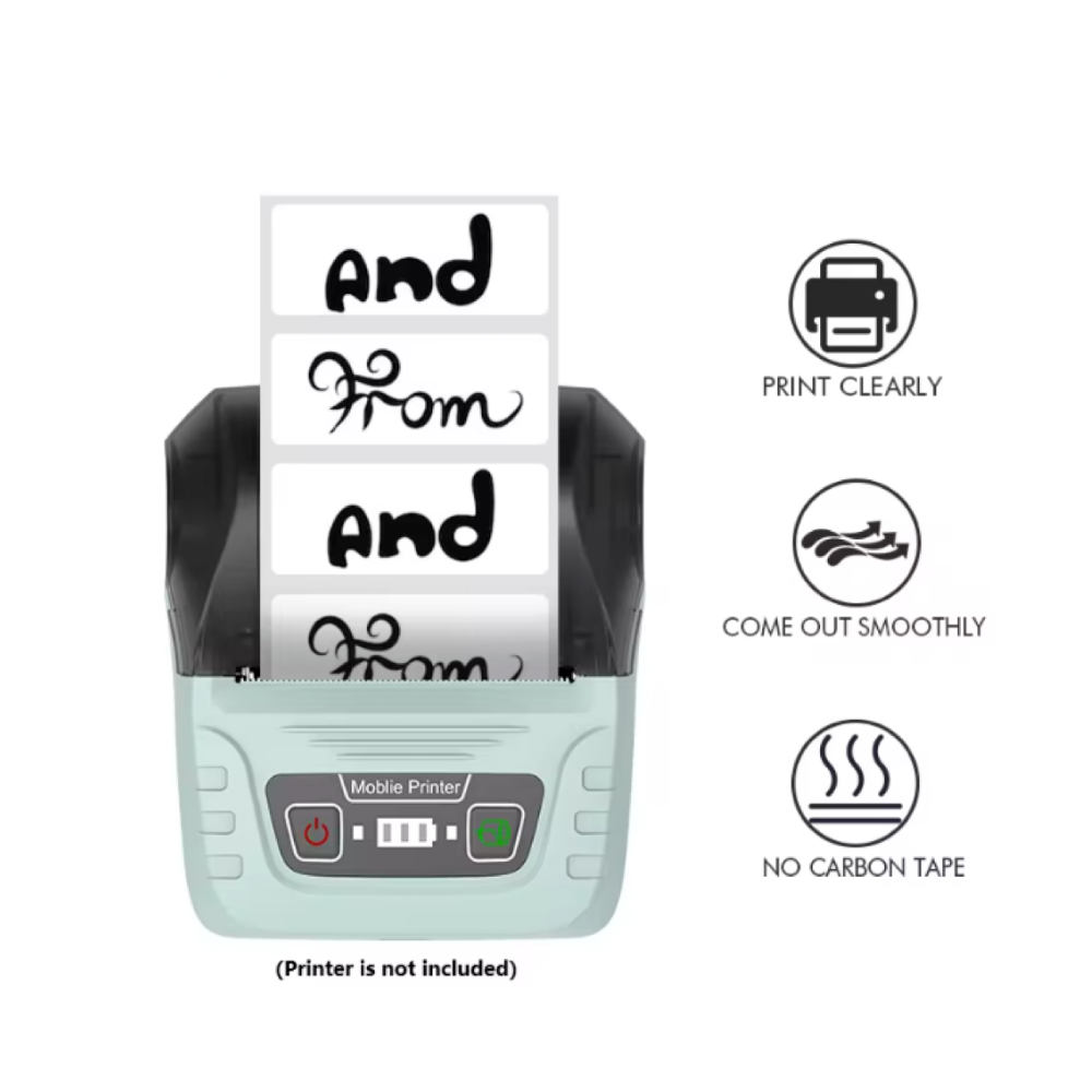 50 ミリメートル幅のサーマルラベルステッカー白防水自己粘着ラベル紙衣類商品値札ボックスプリンターに適した