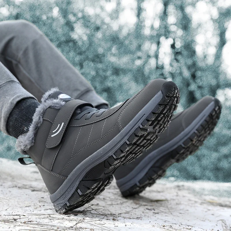 Botas de senderismo al aire libre para mujer, zapatos de nieve con plataforma, botas de felpa para mantener el calor, botines de invierno, zapatos cómodos para caminar