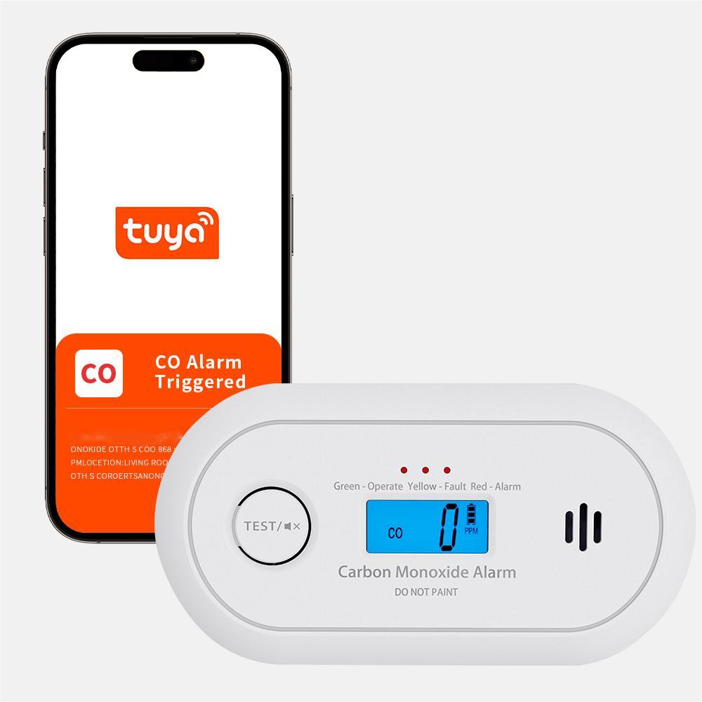 Allarme monossido di carbonio WiFi Tuya, rilevatore di gas CO intelligente WiFi con controllo app Tuya, batteria di durata di 10 anni, CE, VC22WR