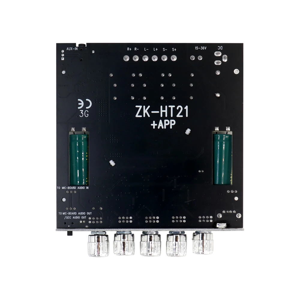 ZK-HT21 3G Bluetooth 5.0 Verstärkermodul 2.1 Kanal TDA7498E 160Wx2+220W Subwoofer Unterstützung AUX USB APP Steuerung