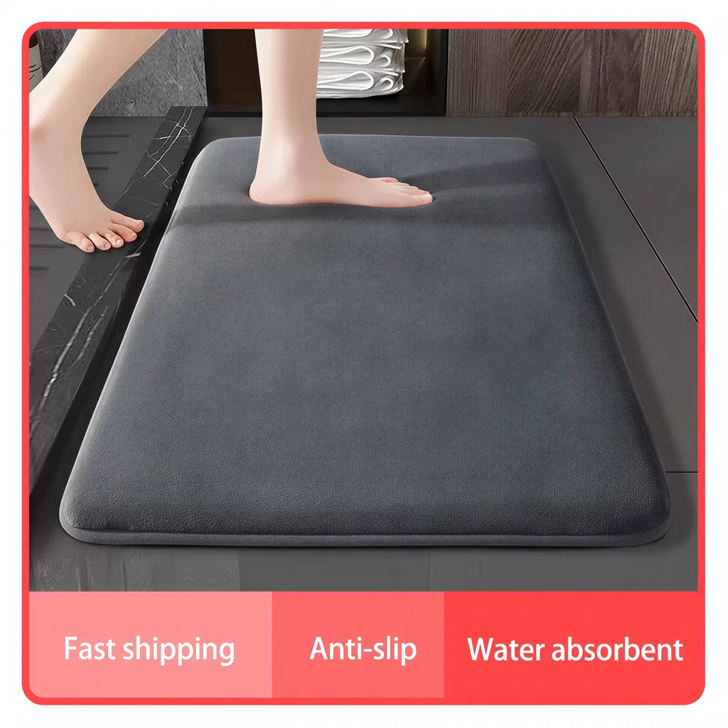 VIKAMA Alfombra súper absorbente, alfombra de baño súper absorbente, alfombra de baño de terciopelo coral súper antideslizante, alfombra de puerta
