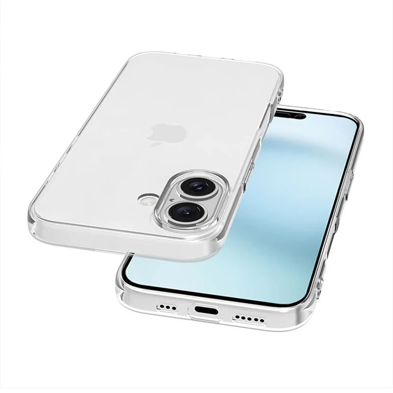 Funda de TPU transparente de silicona ultrafina para Iphone 16 Pro Max Plus, funda trasera suave de cristal