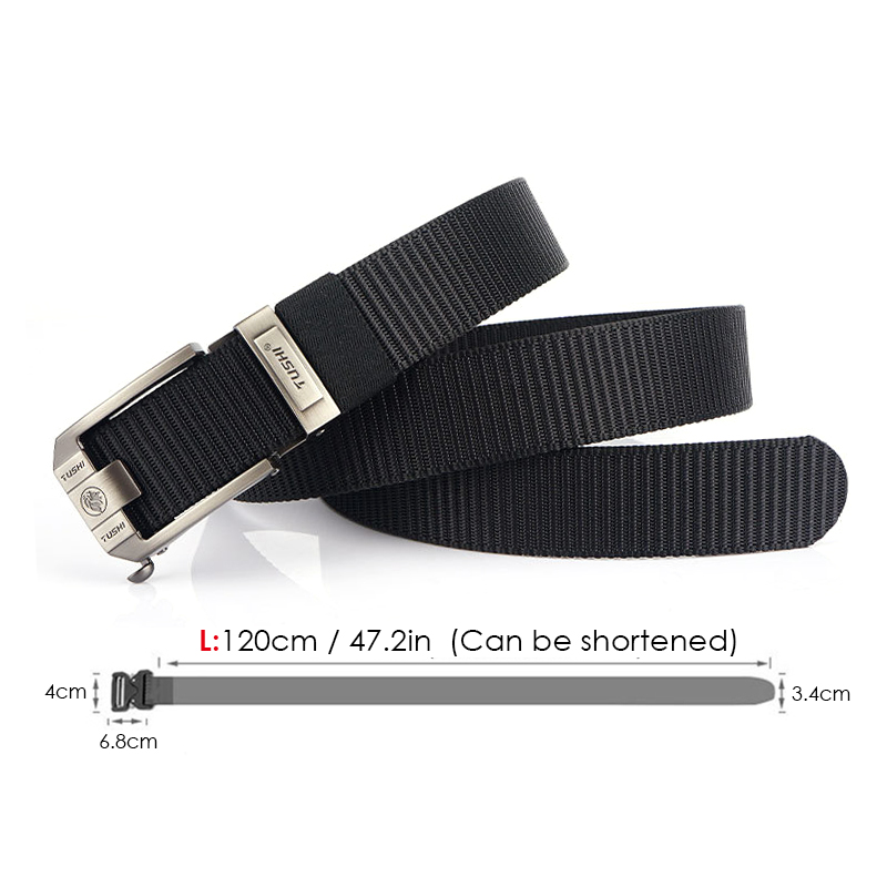 VATLTY Cinturón de hebilla automático para hombres 34 mm Cinturón táctico militar de nylon real Cinturón táctico antideslizante Cinturón de caza de senderismo Cintura masculina