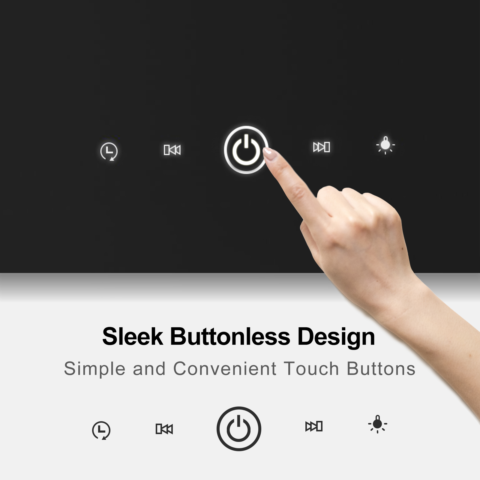 TopStrong 60cm 700m3/h Capô de parede Recirculação de ar de exaustão Touch Display Vidro A++ LED Capô EUGV1360