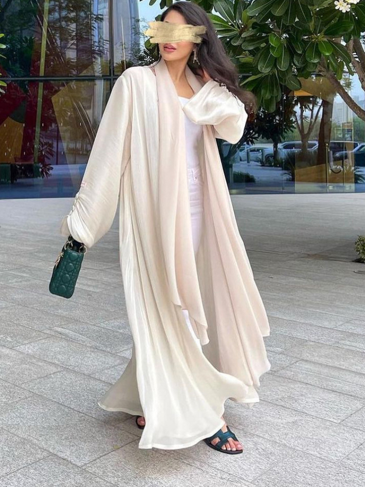 Eid abayas de seda para mulheres muçulmano jalabiya ramadan robe vestido botão manga ramadan caftan vestidos de festa vestido largo cardigan