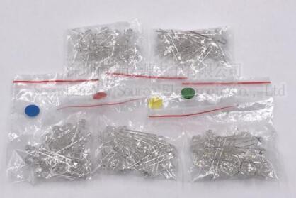 3mm led kit set 5 farbe * 10 stücke = 50 stücke f3 transparent buve grün blau gelb rot weiß sortiert pack diy sortiment