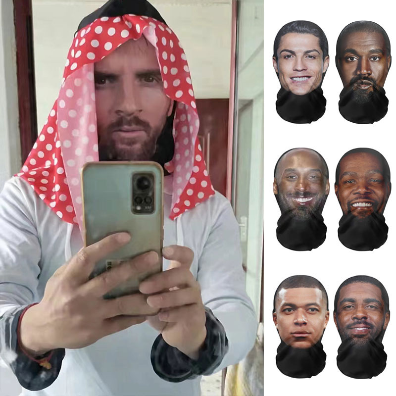 Маски с 3D принтом, тушь для ресниц с узором Месси, реалистичные сетчатые маски на все лицо, вечерние забавные реквизиты для косплея ﻿ Головные уборы-балаклавы