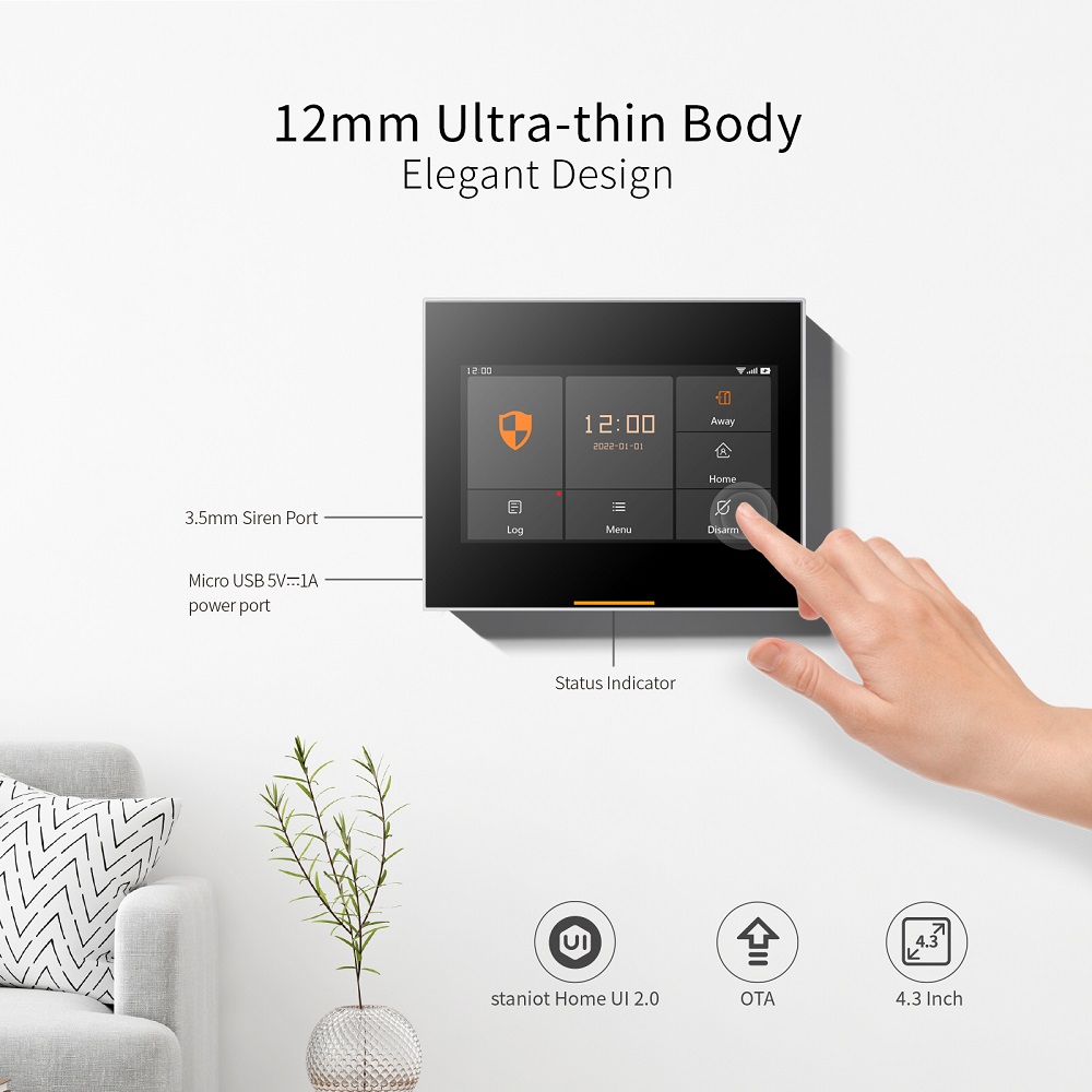 Tuya WIFI Ostaniot Nhà Hệ Thống Báo Động Có Cảm Biến Chuyển Động Hỗ Trợ Chống Tháo Dỡ Báo Động Ứng Dụng Điều Khiển Từ Xa