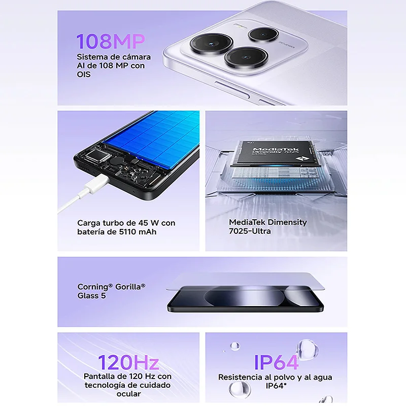 [World Premiere] Xiaomi Redmi Note 14 5G Global Version NFC Smartphone MTK Dimensity 7025-Ultra 108MP Camera 45W Turbo Charging