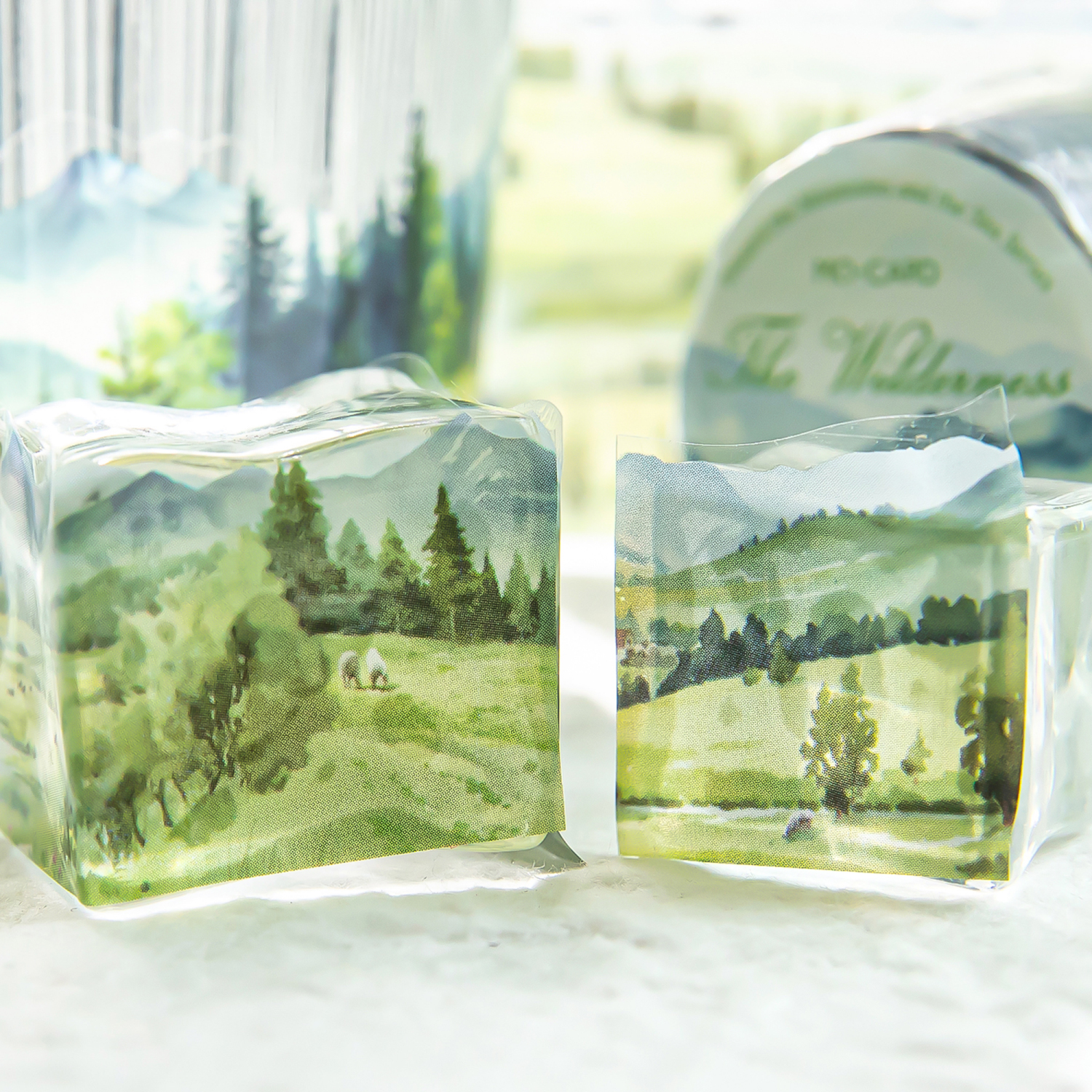 Yoofun 3x200ซม. วัสดุจับแพะชนแกะภูมิทัศน์แนววินเทจเทปสัตว์เลี้ยงภูเขาและทะเลกระดาษกาวสร้างสรรค์สมุดบันทึกแบบทำมือ