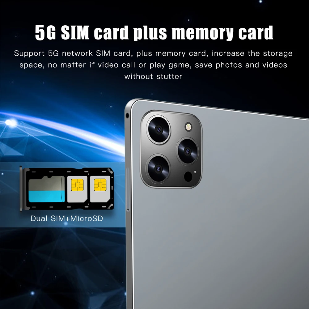 แท็บเล็ต Android 10.1นิ้ว Global Version 8 + 256GB ซิม4G LTE Wifi Android 12.0 Google เล่นสมาร์ทแท็บเล็ตปากกาสัมผัสฟรี