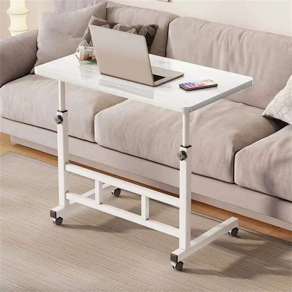Mobile Computer Desk For Small Space, Adjustable Height Rolling Work Desk, Portable Standing Writing Desk With Wheels For Home