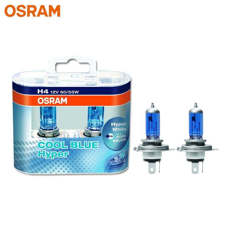 OSRAM H7 H4 H1 H11 HB3 9005 HB4 9006 phare halogène voiture lumière Hi/Lo faisceau 5300K 12V 55W ampoule bleu froid Hyper blanc (2 pièces)