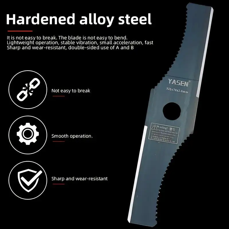 1Pc 12.7inch S-Shaped Toothed Blade, Mounting Hole 1inch, Easy to Install, Durable and Lightweight Design, Rotating Brush Knife Trimming Head Weeding Blade, Suitable for Garden Gardening Lawn Trimming