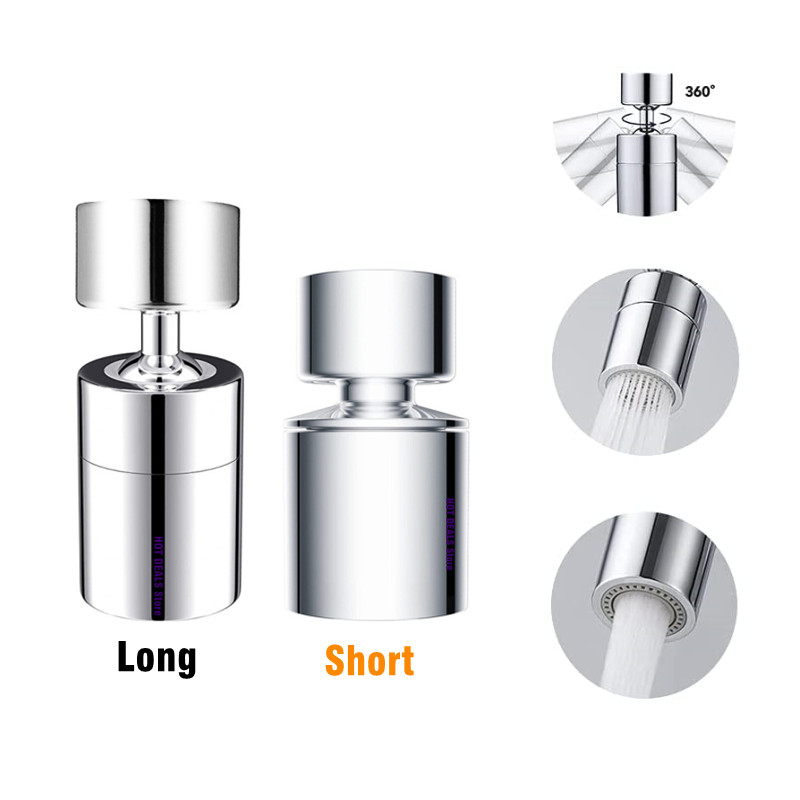ฟังก์ชั่น Dual Anti-splash Bubbler ก๊อกน้ําห้องครัว Aerator 360 องศาหมุน Tap Water Diffuser ห้องน้ําน้ํากรองหัวฉีดผสม