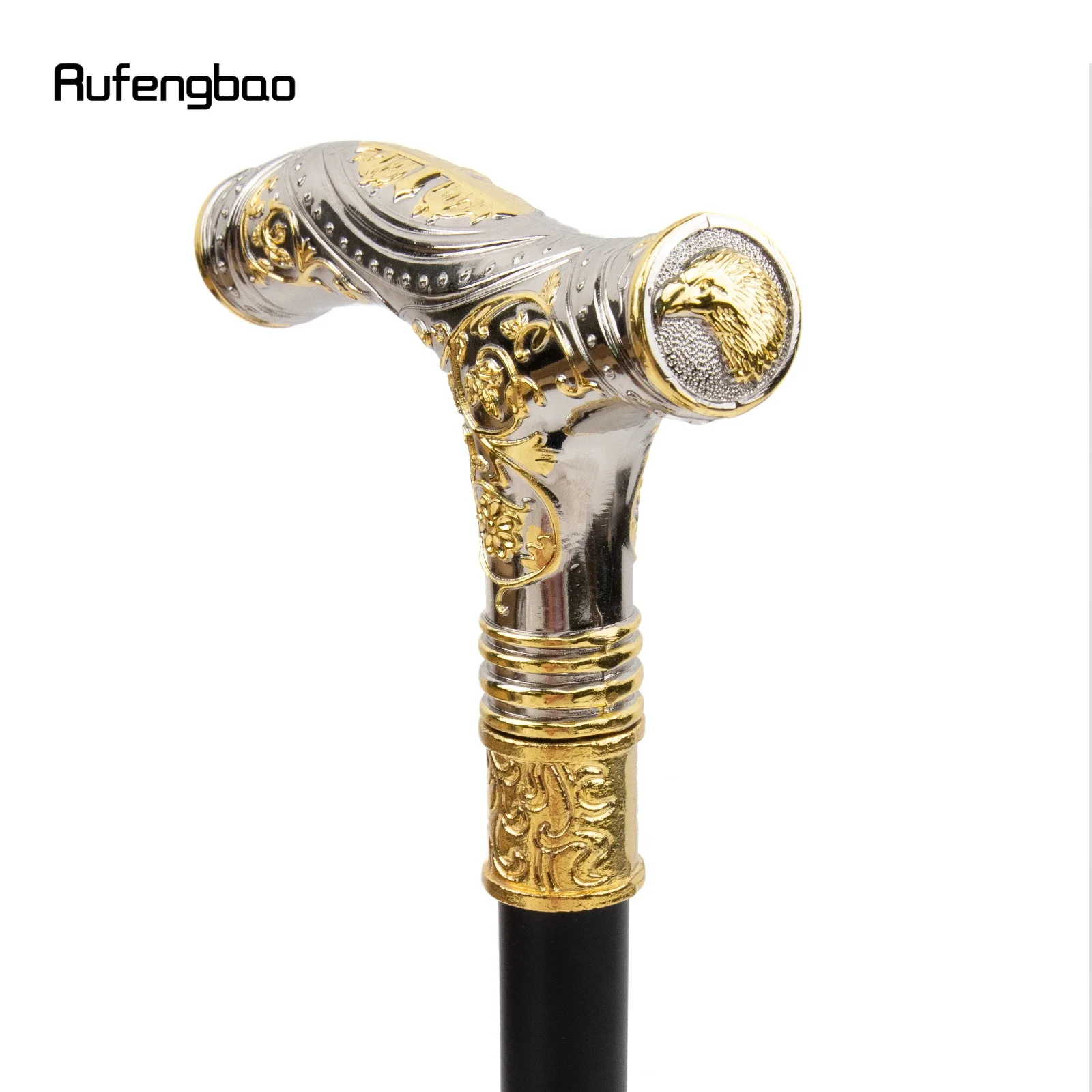 Bastão de bengala com cabeça de águia, bengala, coroa de cavalheiro, branco dourado, moda relevo, 93cm