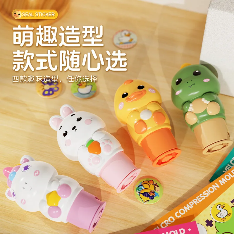 เด็กยอดนิยม Magic Seal หนังสือสติกเกอร์ของเล่นแสตมป์รางวัลเด็กชายและเด็กหญิงการ์ตูนกระต่ายน่ารัก