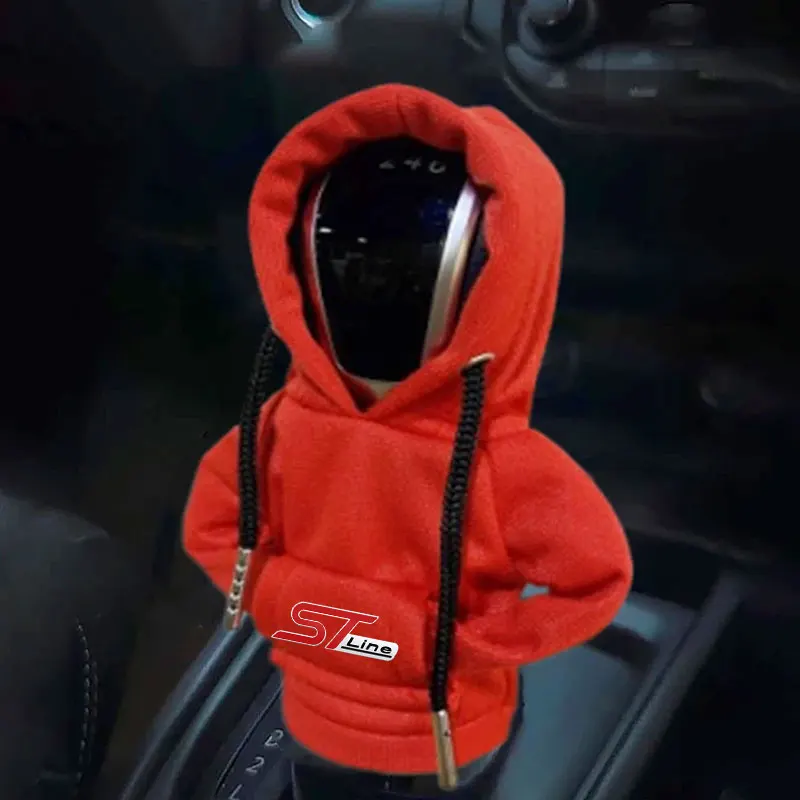 Hoodie Car Gear Shift Knob Cover Manual Handle Change Lever Cover For Ford ST Line Focus Mk4 MK3 4 EDGE Puma Fiesta Mondeo MK5