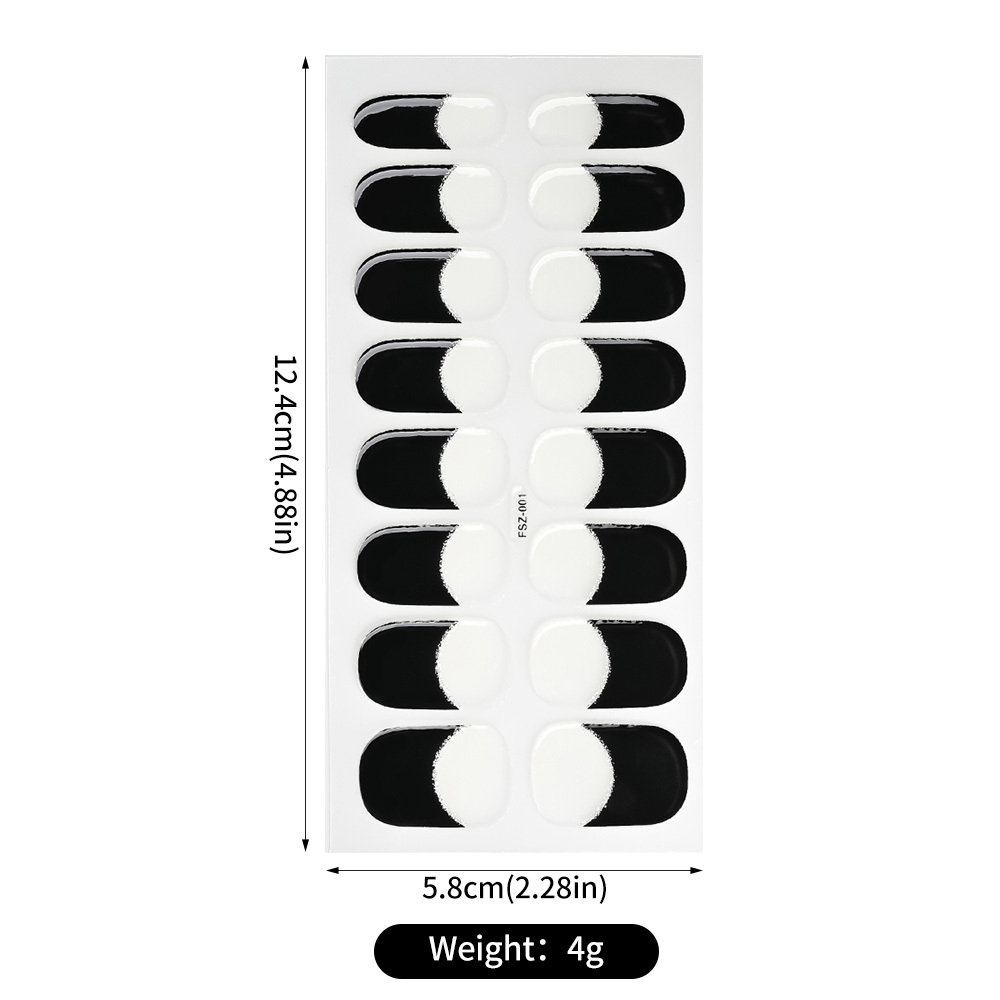 16 dicas/folha francês uv semi-curado gel prego envolve longa duração cobertura completa ponta branca adesivo à prova dwaterproof água lâmpada led gel unhas decalques