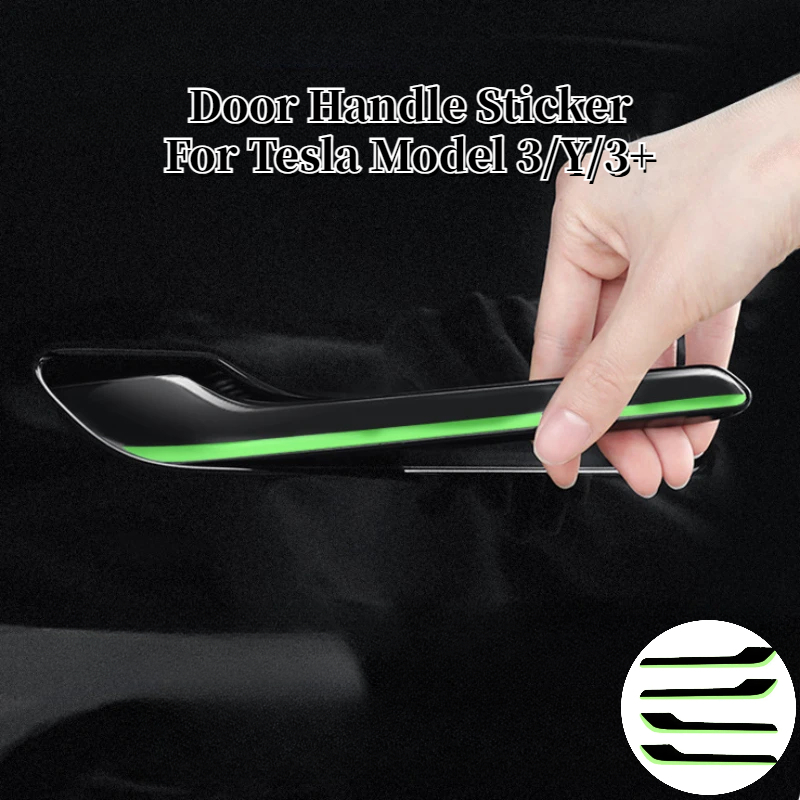 4Pcs Car Luminous Door Handle Sticker for Tesla New Model 3/Y/3+ Highland Night Glow Door Handle Cover Protector Accessories