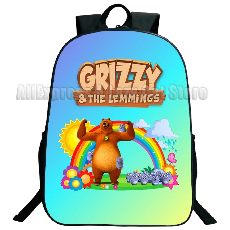 Grizzy and the Lemmings 여행 배낭, 소년 소녀 학교 컴퓨터 책가방, 만화 애니메이션 학생 데이팩