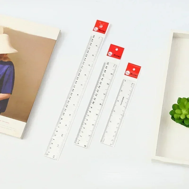 15 cm 20 cm 30 cm Righello dritto Righello in plastica trasparente Strumento di disegno Accessori da scrivania Cancelleria per studenti Forniture per ufficio scolastico
