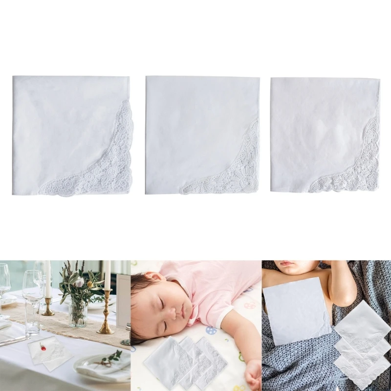 Weißes Spitzen-Taschentuch für Frauen, Hochzeits-Taschentuch, Taschentuch für Braut und Bräutigam, Hochzeitsgeschenk,