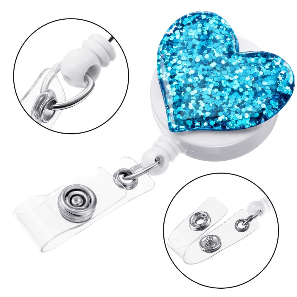Bling Trái Tim Tình Yêu Có Thể Thu Vào Huy Hiệu Giá Đỡ Huy Hiệu Kẹp Cho Y Tá ID Huy Hiệu Máy Với Kẹp Cá Sấu