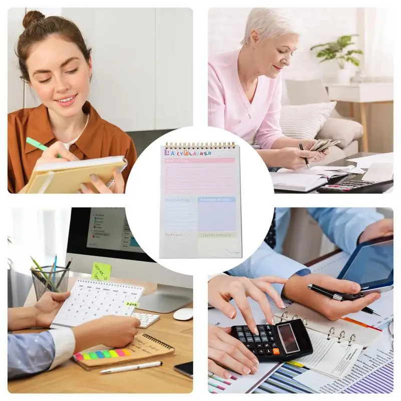 วางแผนการเงินรายเดือน A5 Financial Planner Organizer Undated Bill Notebook Journal Spiral-Bound Budgeting Journal Book สําหรับ