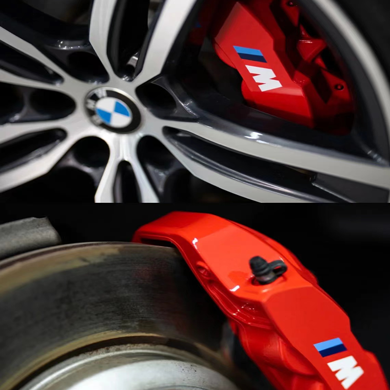 6PCS รถเบรค Caliper สติกเกอร์ทนความร้อนสําหรับ M Bmw X1 X3 X5 X6 X7 E30 E90 M3 E84 E83 F25 E91 E60 F15 F16 E70 F30 F20