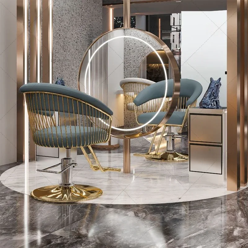 Eitelkeit Ästhetische Luxus Friseur Stühle Drehbare Hebe Friseur Zubehör Friseur Stuhl Liege Kappers Stoelen Möbel