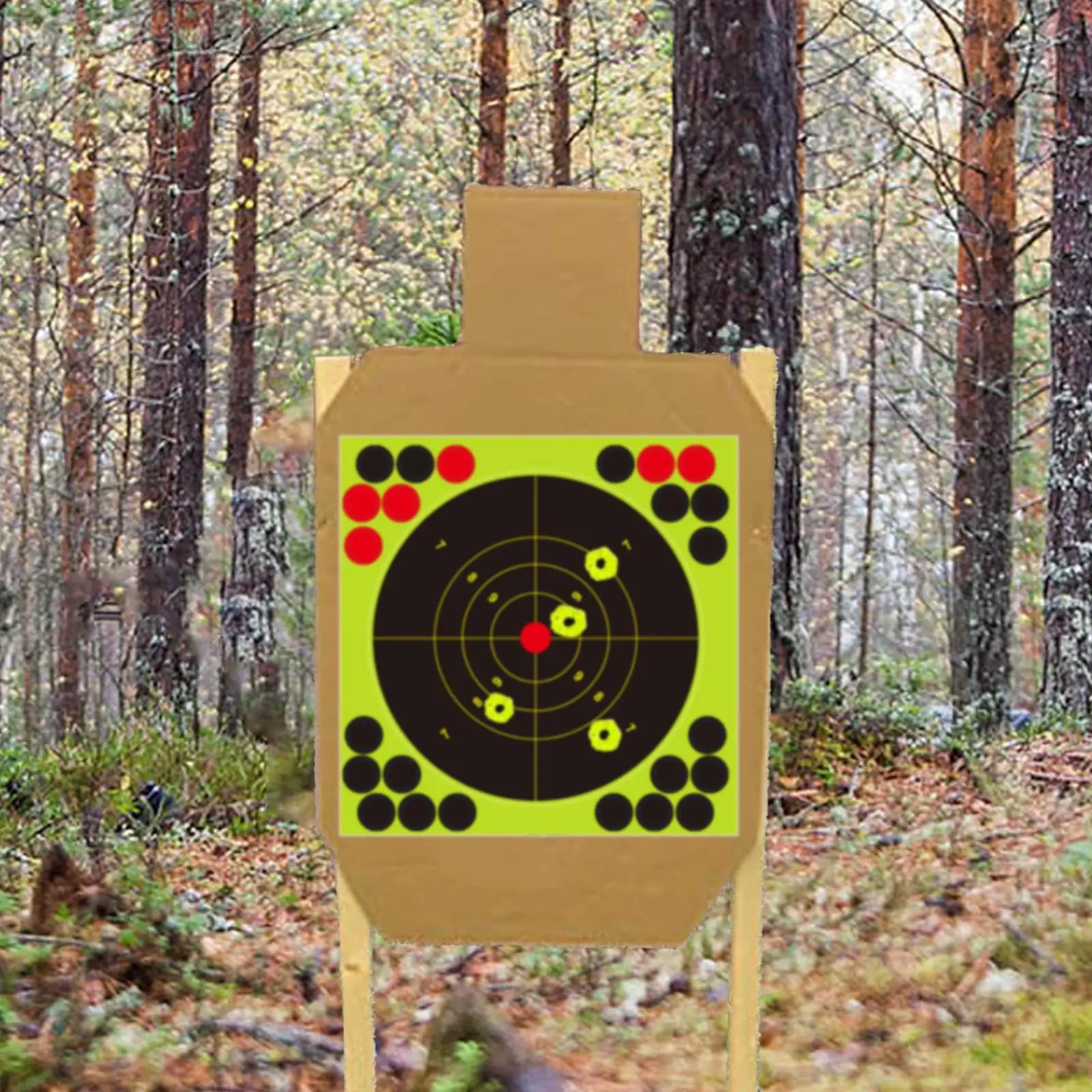 8x8-Inch Splash Shooting Target Fluorescent Burst And Patch Sticker Reactive Target - Shooting Training And Target Practice