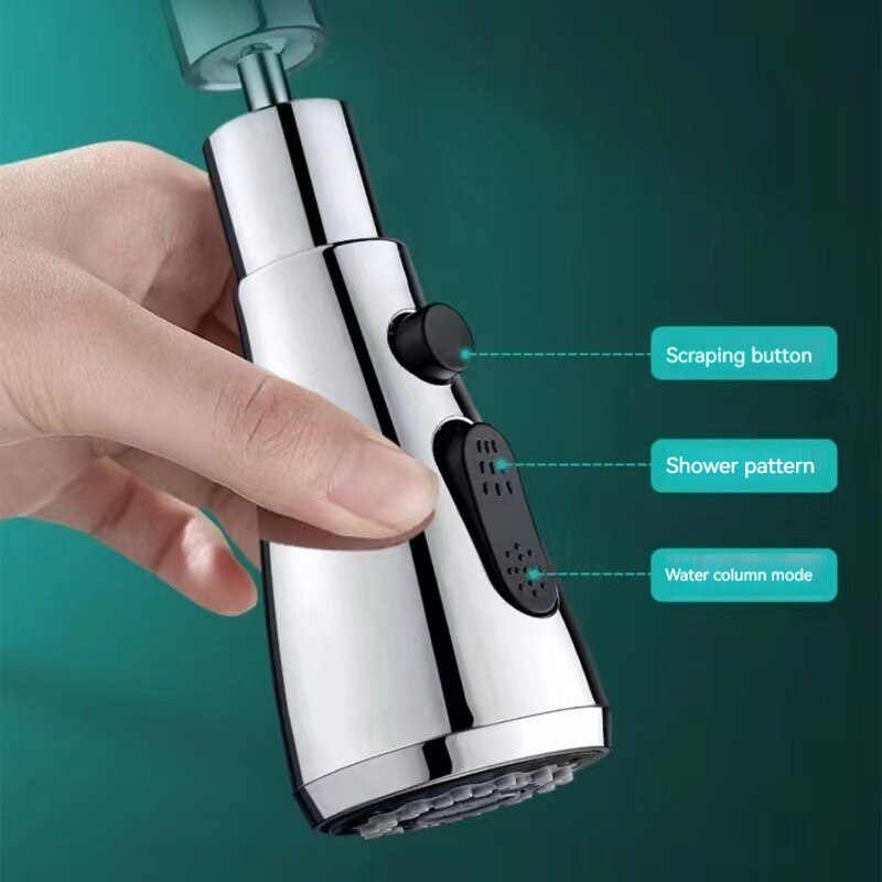 360 ° Cozinha 3 passos ajustável torneira respingo extensor doméstico universal impulsionador pulverizador universal com bico giratório