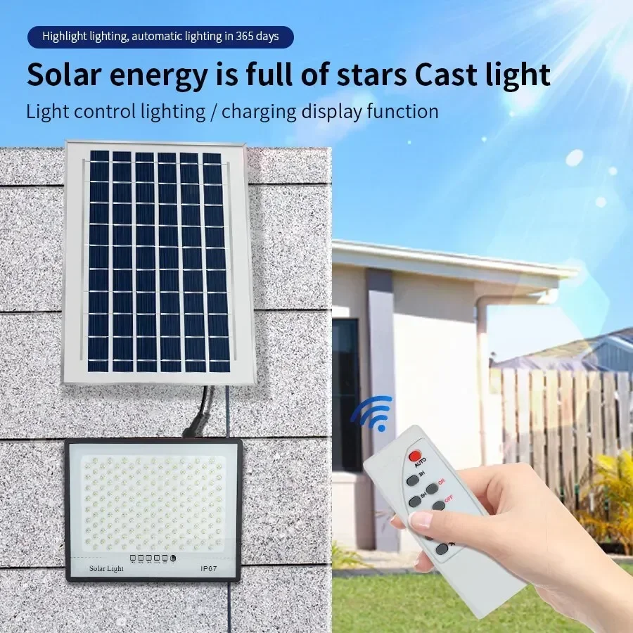 ไฟโซลาร์เซลล์กลางแจ้ง ไฟ LED สำหรับสวน อาคาร แสงอาทิตย์ กันน้ำระดับ IP67 ไฟสปอตไลท์ ไฟฉุกเฉิน ไฟติดผนัง