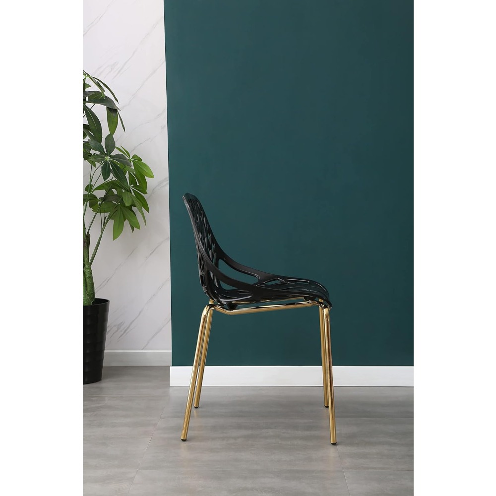 Modern  Dining Chairs Set of 4, Birch Sapling Cut-Out Chairs for Dining Room, Hotels, Restaurants Indoor Outdoor