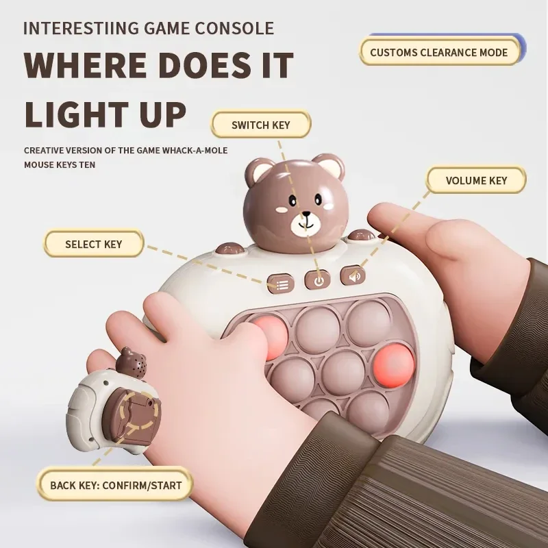 Pop Quick Push Bubbles เกมของเล่น Whac-A-Mole บีบของเล่นป้องกันความเครียด Sensory Bubble Pop Fidget ของขวัญของเล่นสําหรับเด็ก