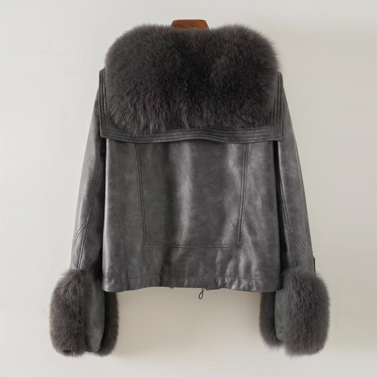Extra large natural fox fur collar jacket 2024 extra large collar goose down jacket winter women's down jacket real fur women's