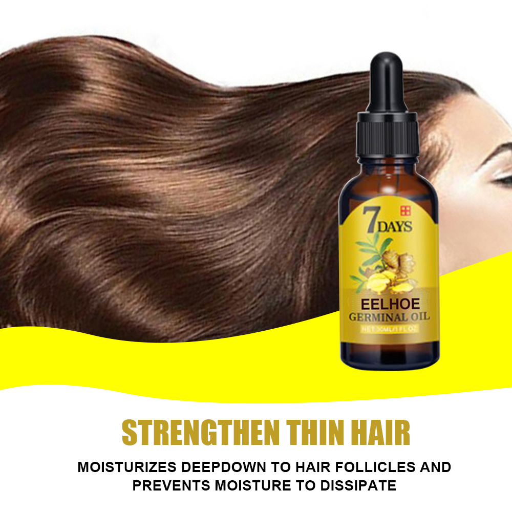 EELHOE Olio per la crescita dei capelli allo zenzero Essentail naturale Trattamento anti-perdita dei capelli Crescita idratante Soluzione nutriente Prodotti per la cura