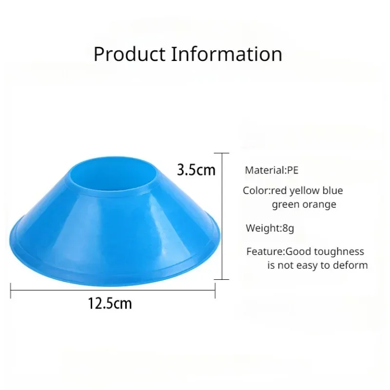 10 ชิ้นฟุตบอล Cones Disc ฟุตบอลการฝึกอบรมแผ่นกระเป๋าถือ Agility การออกกําลังกาย Field Markers กีฬาอุปกรณ์การฝึกอบรม