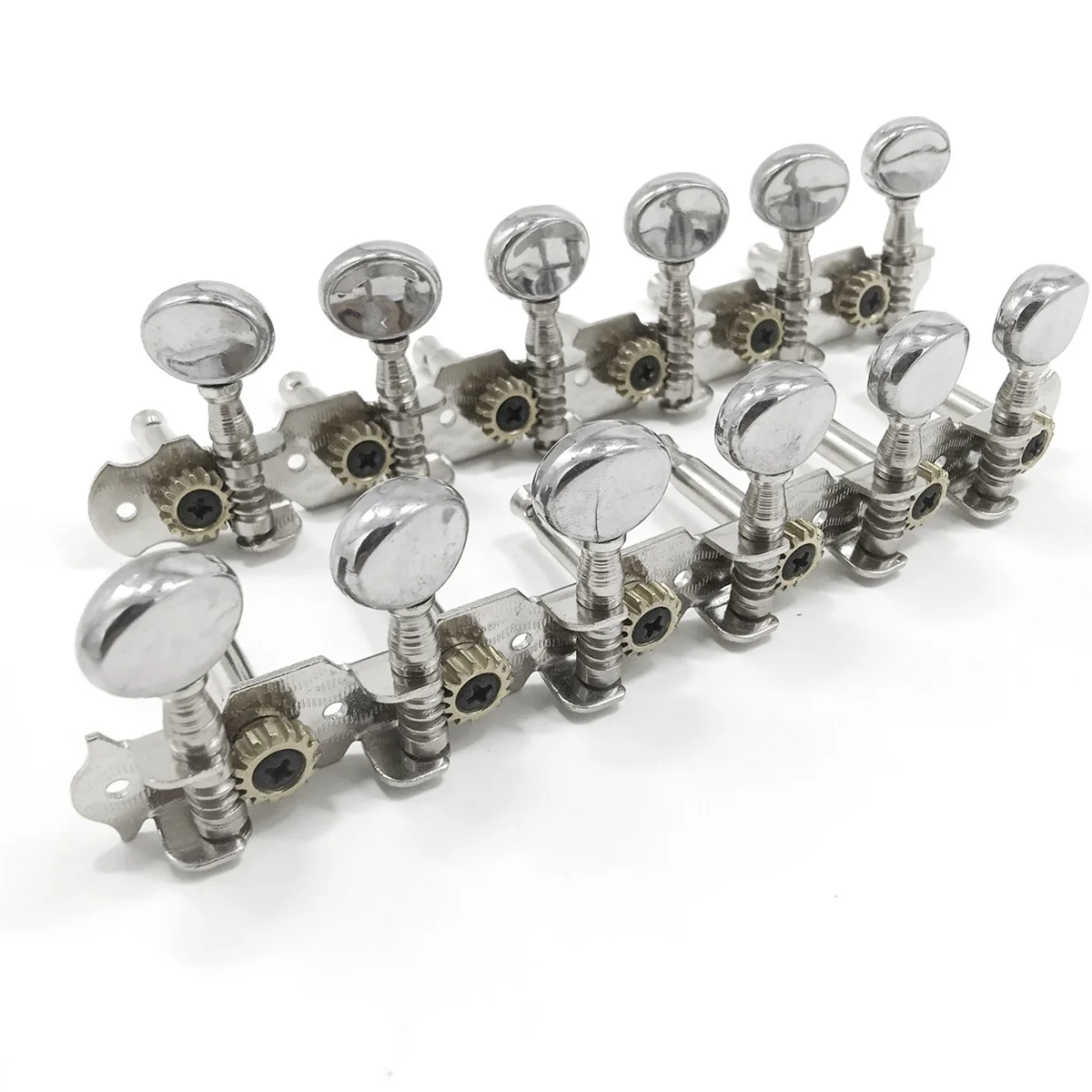 BAAU 2X 6L 6R Tuning Pegs Tuners Machine Heads String Tuning Pegs para 12 Cordas Guitarra Acústica Acessório Parte Prata