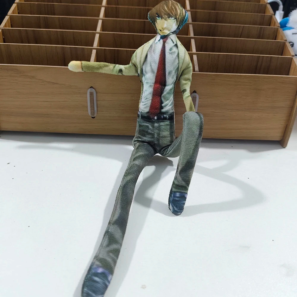 Anime DEATH NOTE Yagami Light Cosplay Plush Cotton Stuffed Doll Mascot Slender Twistable Shape Room Decoration Abstract Props