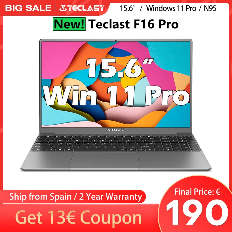 Teclast F16Pro Laptop 15,6 Zoll, Tastatur mit Hintergrundbeleuchtung, für Intel N95, 16 GB RAM 512 GB ROM, 1920 x 1200 FHD-IPS, kompatibel mit Mini-Hdmi