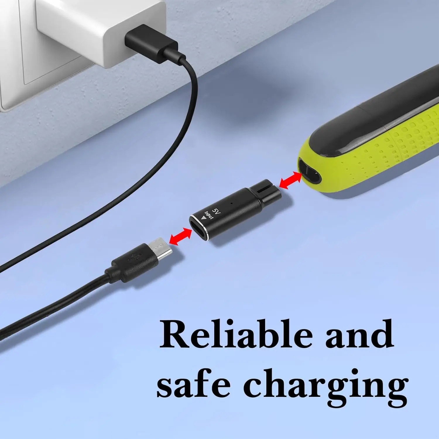 5V Type-C Shaver Adapter Charger Converter Compatible with Philips One Blade QP2724 QP2834 QP4530 QP1924 QP1324 Shaver